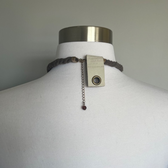NWT Anthropologie Rope Embellished Crystals Cocktail Statement Necklace - Picture 4 of 6